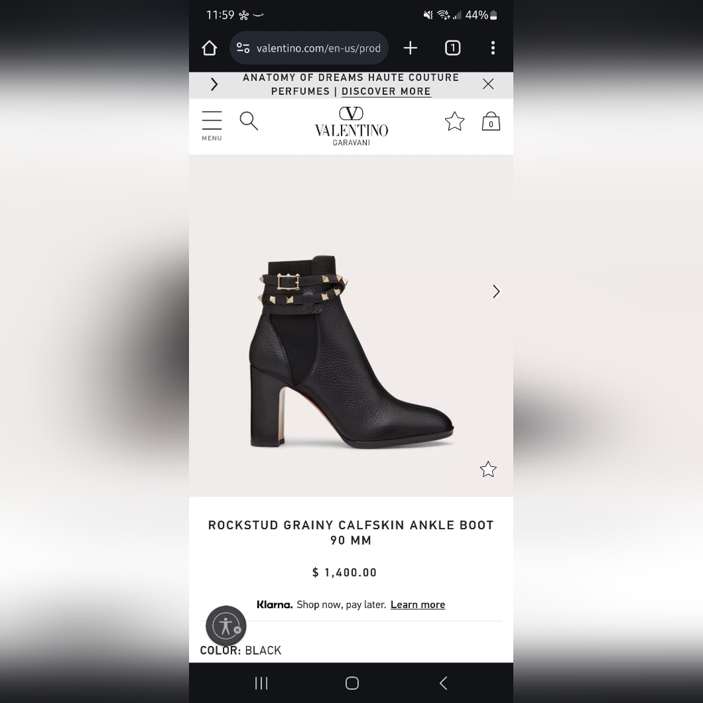 Valentino Garavani ROCKSTUD GRAINY CALFSKIN ANKLE BOOT 90 MM NEW W/BOX 38.5